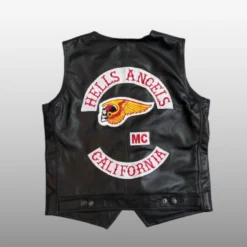 Hells Angels Black Leather California Vest for Unisex