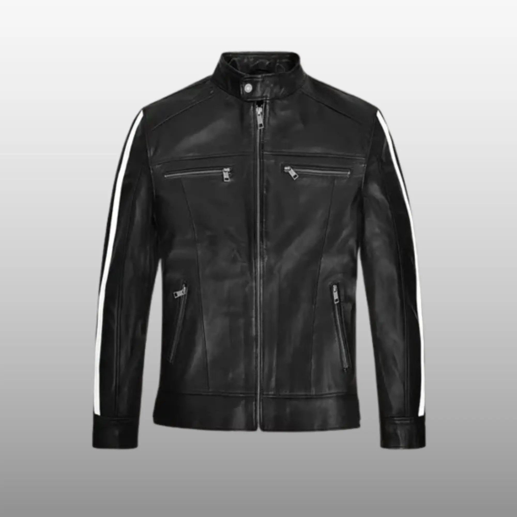 Leon Kennedy Resident Evil Vendetta Striped Leather Jacket