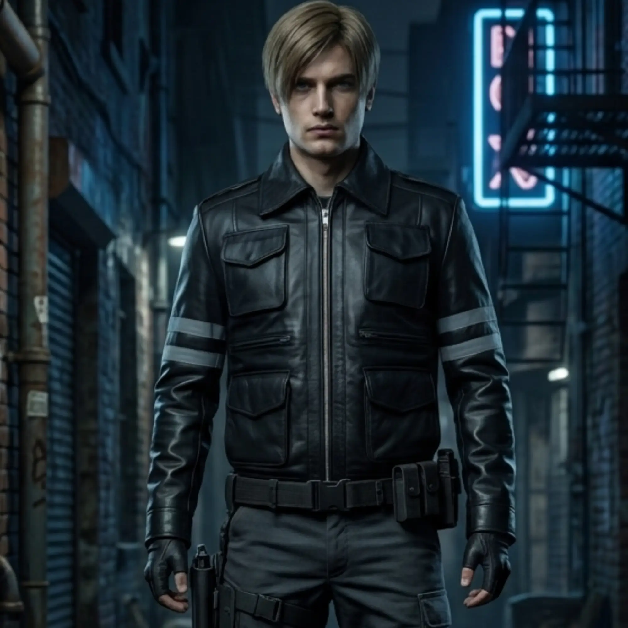 RE 6 Leon Kennedy Black Leather Jacket Resident Evil 6 Leon Kennedy Leather Jacket