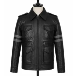 Resident Evil 6 Leon Kennedy Black Leather Jacket for Sale