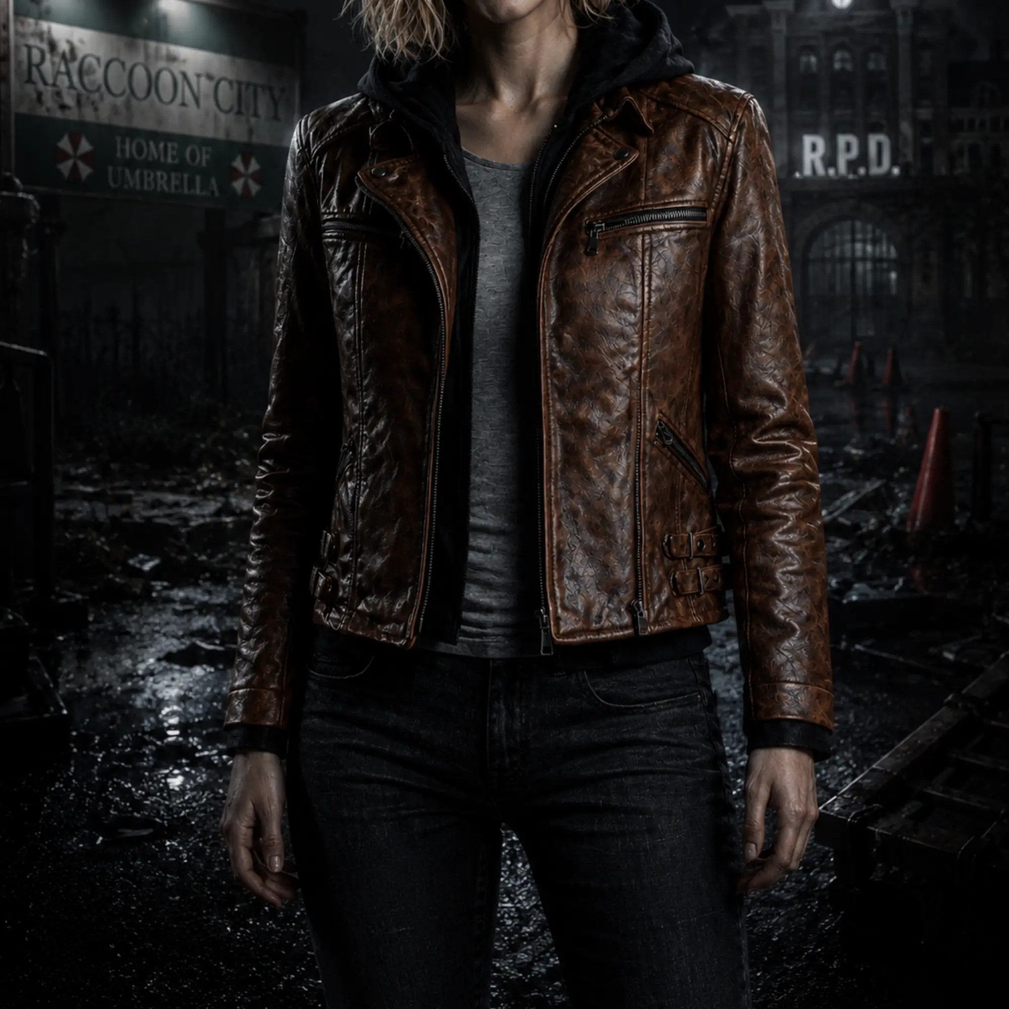 Resident Evil Requiem Grace Ashcroft Brown Jacket RE Requiem 2026 Grace Ashcroft Brown Leather Jacket