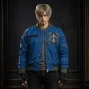 RE4 Remake Leon Bomber Blue Bomber Jacket